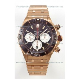 Breitling Chronomat Super Clone B01 42 Edition Swiss Rose Gold Casing Brown Dial 