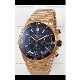 Breitling Chronomat Super Clone B01 42 Edition Swiss Rose Gold Casing Blue Dial 