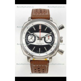 Breitling Top Time Super Clone Chronograph Brown Leather Strap Watch 