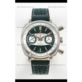 Breitling Top Time Super Clone Chronograph Black Leather Strap Watch 