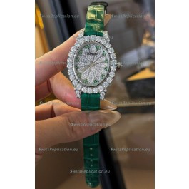 Chopard Super Clone L'Heure du Diamant Mossanites Stainless Steel Watch 34MM