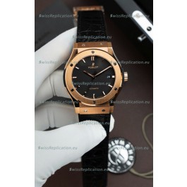 Hublot Super Clone Classic Fusion Titanium Rose Gold Black Dial 42MM Watch