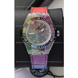 Hublot Big Bang One Click King White Dial Rainbow Diamonds 39MM Watch 