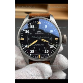 IWC Super Clone Spitfire Black Dial Titanium Swiss Replica Watch 