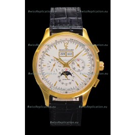 Jaeger LeCoultre Master Control Chronograph Calendar Yellow Gold Swiss Replica Watch 