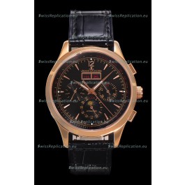 Jaeger LeCoultre Master Control Chronograph Calendar Rose Gold Swiss Replica Watch 