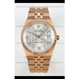 Rolex Land-Dweller 127335 Steel Honeycomb Rose Gold 40MM Swiss Replica Watch 
