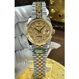 Rolex Datejust Super Clone Cal.3235 Brown Computer Dial 2 Tone Yellow Gold Casing Watch 36MM