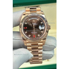 Rolex Day Date Presidential 18K Rose Gold Watch 40MM - Brown Dial 1:1 Mirror Quality