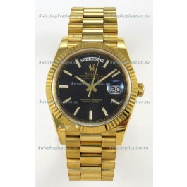 Rolex Day Date Super Clone Black Dial 40MM 220 Grams Swiss Replica watch 