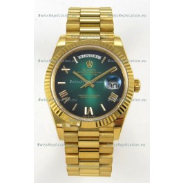 Rolex Day Date Super Clone Ombre Green Dial 40MM 220 Grams Swiss Replica watch 
