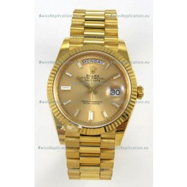Rolex Day Date Super Clone Gold Dial 40MM 220 Grams Swiss Replica watch 