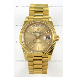 Rolex Day Date Super Clone Gold Dial 40MM 220 Grams Swiss Replica watch 