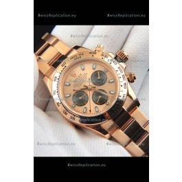Rolex Daytona Japanese Movement Gold Casing Replica Watch in Gold Dial