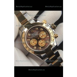 Rolex Daytona Japanese Movement Two Tone Gold Casing Watch in Pearl Dial 