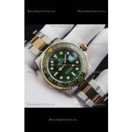 Rolex GMT Masters II 2 Tone Rose Gold Plating Japanese Replica Watch Green Dial
