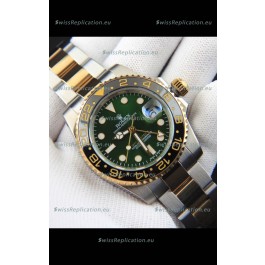 Rolex GMT Masters II 2 Tone Rose Gold Plating Japanese Replica Watch Green Dial