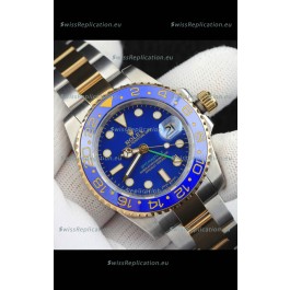 Rolex GMT Masters II 2 Tone Rose Gold Plating Japanese Replica Watch Blue Dial