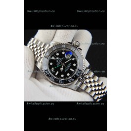 Rolex GMT Masters II Japanese Movement Replica Watch Steel Case Black Dial