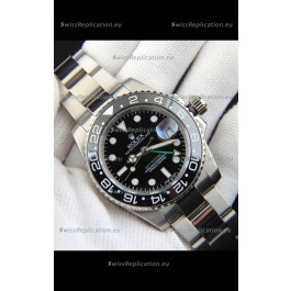 Rolex GMT Masters II Japanese Movement Replica Watch Steel Case Black Dial