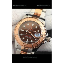 Rolex Yachtmaster Japanese Movement Watch in Two Tone Gold Casing - Light Brown dial 37MM