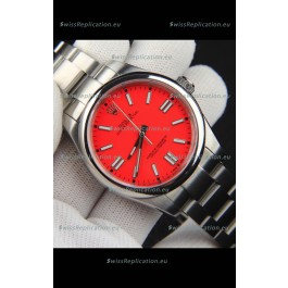 Rolex Oyster Perpetual Japanese Movement Replica Watch 41MM - Red Dial