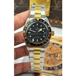 Tudor Black Bay Super Clone GMT Two Tone Black Dial Swiss Replica Watch 