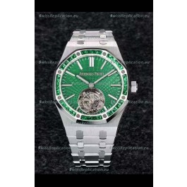 Audemars Piguet Royal Oak Flying Tourbillon 41mm Green Dial in 904L Casing - Green Tapisserie Dial