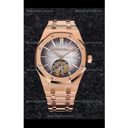 Audemars Piguet Royal Oak Flying Tourbillon 41mm in 904L Rose Gold with Grey Dial