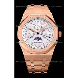 Audemars Piguet Royal Oak Perpetual Calendar Swiss Replica 904L Steel in Rose Gold Casing