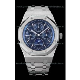 Audemars Piguet Royal Oak Perpetual Calendar Swiss Replica Steel Casing Watch in Steel Blue Dial
