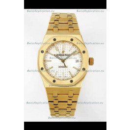 Audemars Piguet Royal Oak 37MM White Dial Yellow Gold Watch in 3120 Movement - 1:1 Mirror Replica