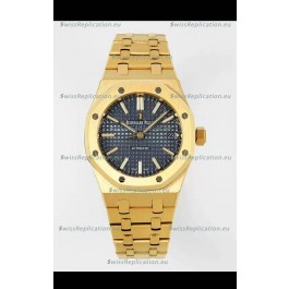 Audemars Piguet Royal Oak 37MM Blue Dial Yellow Gold Watch in 3120 Movement - 1:1 Mirror Replica