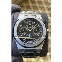 Audemars Piguet Royal Oak Perpetual Calendar Swiss Replica 904L Steel in Black Dial 