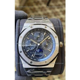 Audemars Piguet Royal Oak Perpetual Calendar Swiss Replica 904L Steel in Steel Blue Dial