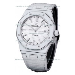 Audemars Piguet Royal Oak Ref.15400 Forged Carbon Casing Watch White Dial in 1:1 Mirror Replica