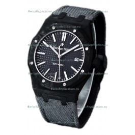 Audemars Piguet Royal Oak Ref.15400 Forged Carbon Casing Watch Black Dial in 1:1 Mirror Replica