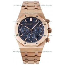 Audemars Piguet Royal Oak Chronograph 1:1 Mirror Replica - Rose Gold Casing Blue Dial in 41MM