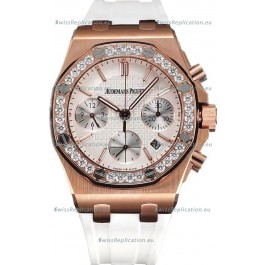 Audemars Piguet Royal Oak Offshore Rose Gold White Dial Chronograph 37MM - Swiss Replica Watch 