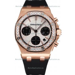 Audemars Piguet Royal Oak Offshore Rose Gold White Dial Chronograph 37MM - Swiss Replica Watch 