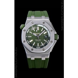 Audemars Piguet Royal Oak Diver Swiss Replica Dark Green Dial 1:1 Quality 3120 Movement 904L Steel 