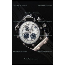 Audemars Piguet Royal Oak Survivor Chronograph Swiss Quartz Watch in White Dial
