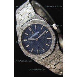 Audemars Piguet Royal Oak Frosted White Gold QUARTZ Watch Navy Blue 33MM - 1:1 Mirror Replica 