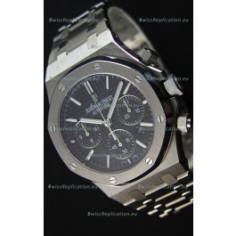 Audemars Piguet Royal Oak Chronograph Black Dial Steel Strap Swiss Replica Watch 
