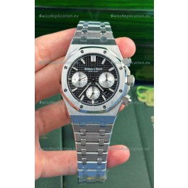 Audemars Piguet Royal Oak Chronograph Black Dial Steel Strap Swiss Replica Watch