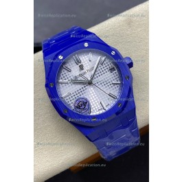 Audemars Piguet Royal Oak 15500 Blue Ceramic Casing Super Clone Replica Watch Steel Dial