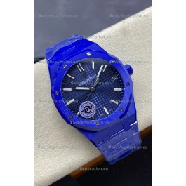 Audemars Piguet Royal Oak 15500 Blue Ceramic Casing Super Clone Replica Watch Blue Dial