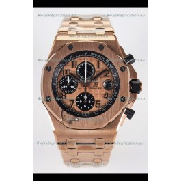 Audemars Piguet Royal Oak Offshore Rose Gold BRICK Dial 1:1 Super Clone Replica Watch - 904L Steel