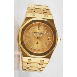 Audemars Piguet Royal Jumbo Oak Extra Thin Swiss Replica Yellow Gold - 1:1 Mirror Replica Watch Gold Dial