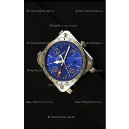 Bell & Ross BR03-93 GMT Steel Swiss Replica Watch Blue Dial 1:1 Edition 42MM